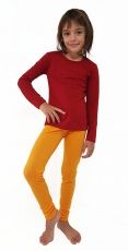 Pantaloni de corp pentru copii din lana merinos 100%, jerseu, culoare galben sofran