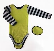 Body bebelusi/copii din lana merinos, culoare verde praz