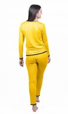 Pijamale dama SARA, din lana merinos 100%, culoare galben sofran