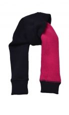 Pantaloni dublati reversibili pentru copii din lana merinos 100%, roz cu bleumarin